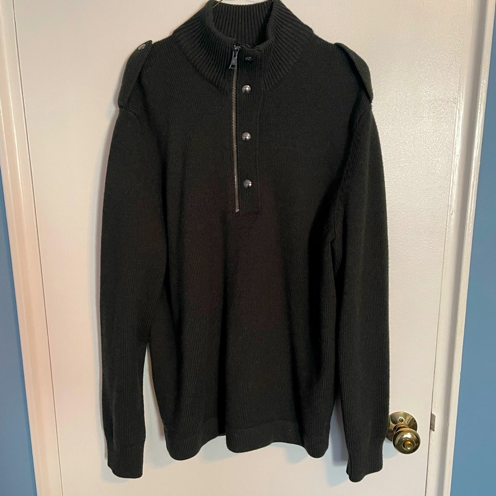 Banana Republic Monogram Collection Quarter Snap Sweater Green Large